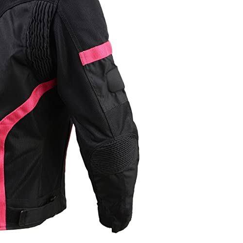 Milwaukee Leather MPL2794 Black and Pink Mesh/Textile Armored Motorcycle Racer Jacket for Women - All Season Jackets - Medium - Image 5