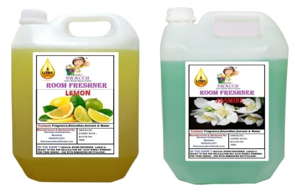 swacch Room Freshner For Home Car Wash Room instant Refreshing Fragrance I EcoFriendly Formula I Skin Friendly I Ready to use I Water Based I Lemon Jasmine 5 Litre Combo Pack of 2  - Image 1