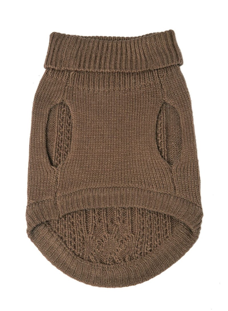 Cats Knitted Sweaters Turtleneck Knitted Sleeveless Cat Clothes Warm Winter Kitten Clothes Outfits for Cats or Small Dogs in Cold Season Brown M  - Image 3
