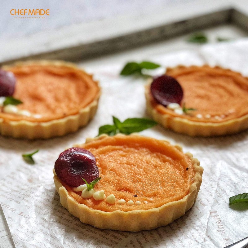 chefmade Mini Tart Pan Set, 4-Inch 4Pcs with Removable Loose Bottom Non-Stick Round Quiche Bakeware for Oven and Instant Pot Baking (Champagne Gold) - Image 3