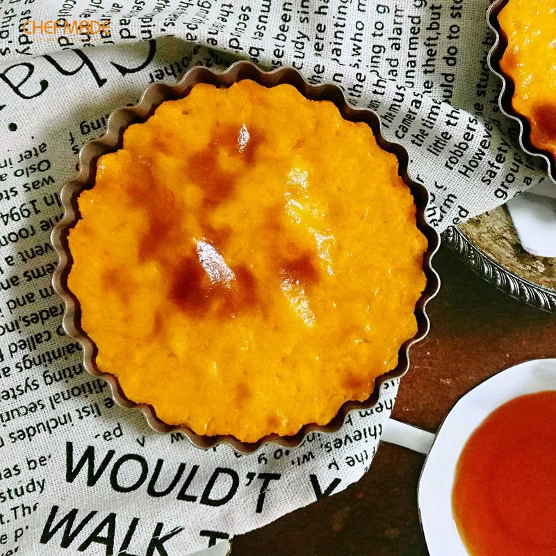 chefmade Mini Tart Pan Set, 4-Inch 4Pcs with Removable Loose Bottom Non-Stick Round Quiche Bakeware for Oven and Instant Pot Baking (Champagne Gold) - Image 5