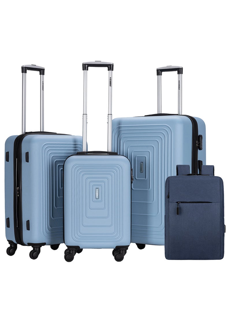 STARGOLD Luggage Set of 3 Pcs with Free Laptop Backpack – Lightweight Hard Shell Travel Luggage Set, ABS Unbreakable Suitcase Set of 3 with 360° Rotating Wheels & Combination Lock