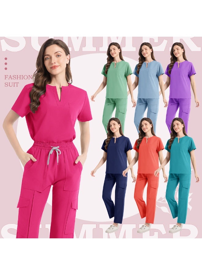 Loquat Womens Medical Scrubs Set Medical Uniform Set Light Green - Image 3