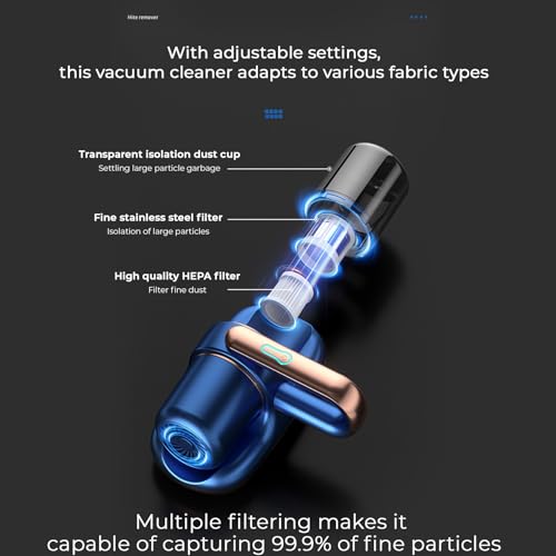 PRISMPICKS Wireless Vacuum Cleaner for Bed, Mattress, Sofa, Soft Toys, Carpets | Rechargeable-USB Type-C, 13Kpa Strong Suction, Low Noise, High Frequency, UV Light, Mite Removal, 600 watt (White) - Image 4