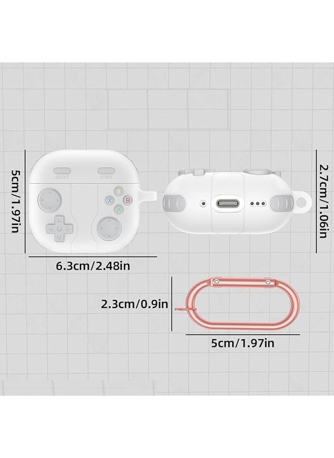 erorex - Case For Airpods 4 Case Cover With Keychain Classic Handheld Game Console Design Shockproof Protective Skin Cover Gray - Image 1