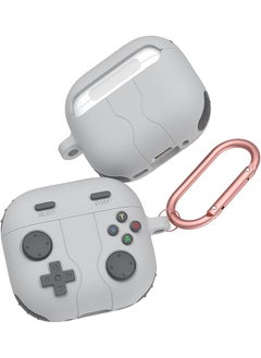 Case For Airpods 4 Case Cover With Keychain Classic Handheld Game Console Design Shockproof Protective Skin Cover Gray