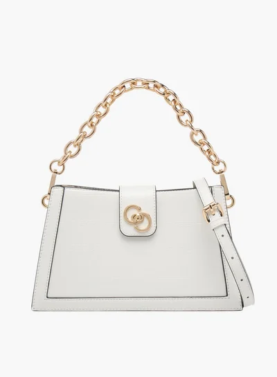 Celeste Women's Textured Shoulder Bag with Zip Closure and Chain Strap