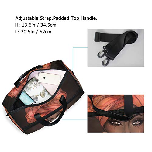 Bolaz Travel Duffels African Pretty Girl Duffle Bag Luggage Sports Gym for Women & Men - Image 4
