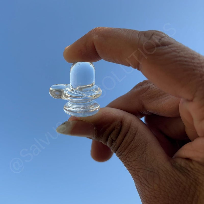 Salvus APP SOLUTIONS Natural Crystal Sphatik ShivlingShiva Pindi for Showpiece Home Temple Car Dashboard Small 12x12 Inch - Image 3
