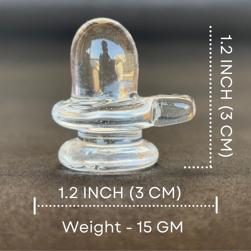 Salvus APP SOLUTIONS Natural Crystal Sphatik ShivlingShiva Pindi for Showpiece Home Temple Car Dashboard Small 12x12 Inch - Image 2