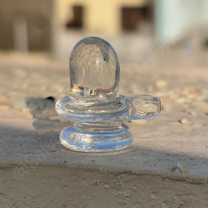 Salvus APP SOLUTIONS Natural Crystal Sphatik ShivlingShiva Pindi for Showpiece Home Temple Car Dashboard Small 12x12 Inch - Image 4