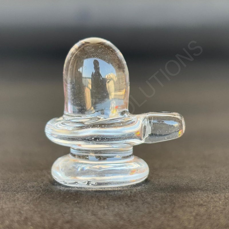 Salvus APP SOLUTIONS Natural Crystal Sphatik ShivlingShiva Pindi for Showpiece Home Temple Car Dashboard Small 12x12 Inch - Image 5