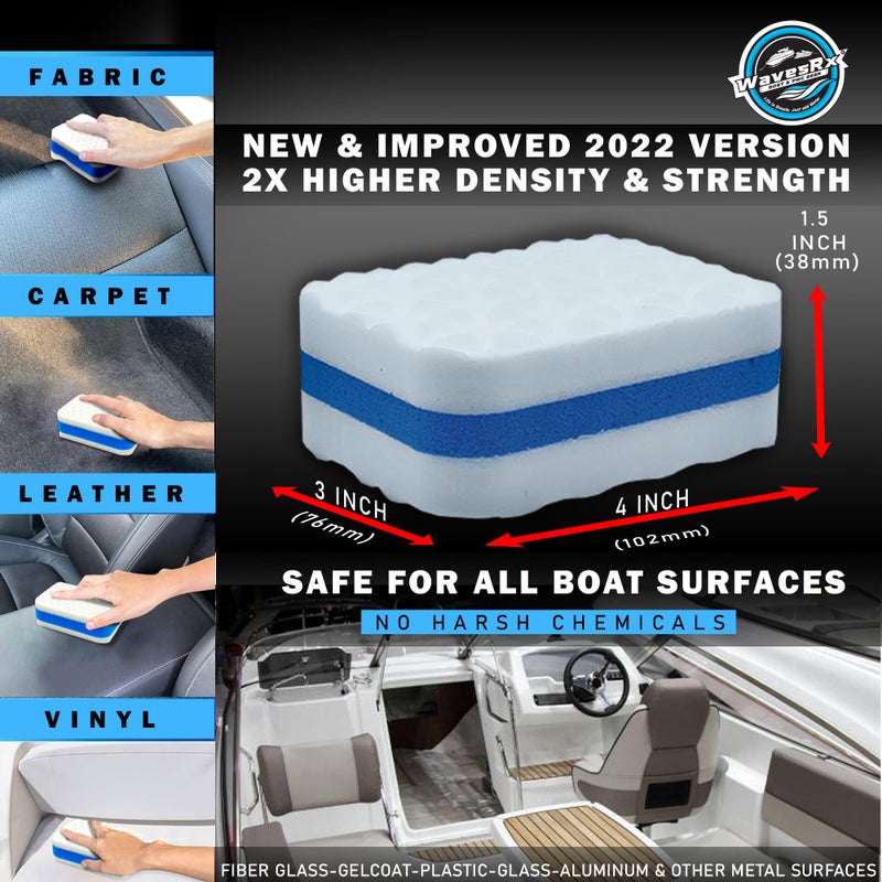 WavesRx PWC & Boat Erasers - Boat Cleaner Pads & Polishing Sponges for Grime & Scuffs - Marine Eraser for Scuffs,Dirt, Salt & Grime - Cleaning Supplies for Jet Ski Boat Accessories Marine Cleaning Kit - Image 4