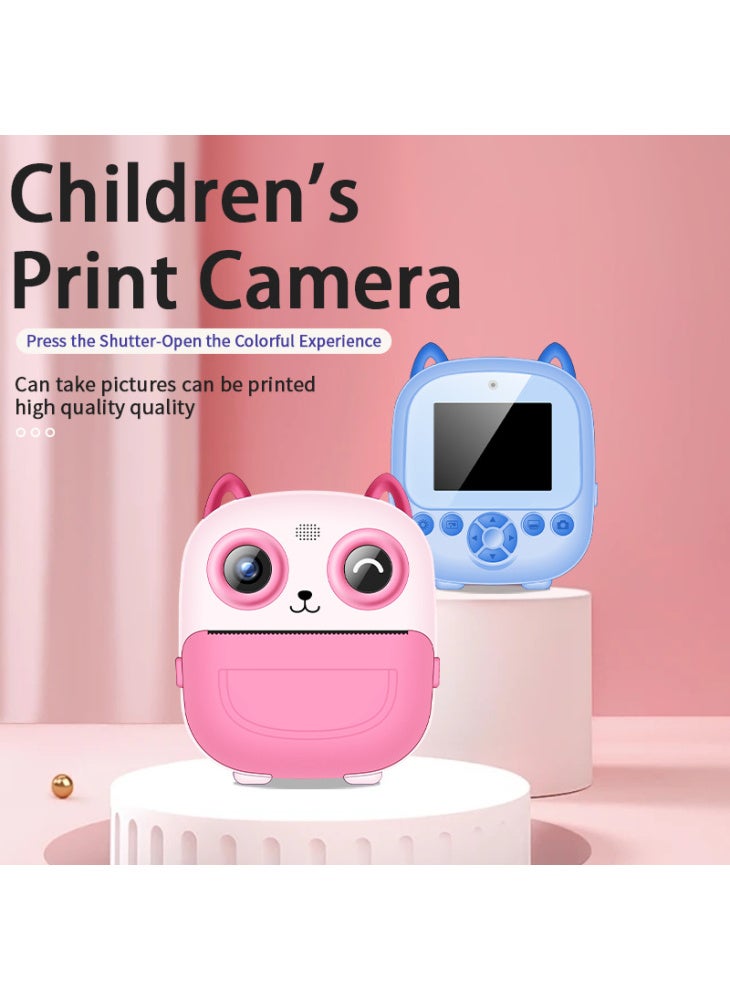 Generic S5 2.4-Inch HD Dual Lens Cartoon Kids Instant Print Camera Built-In Games MP3 Player Video Recorder - Blue - Image 3