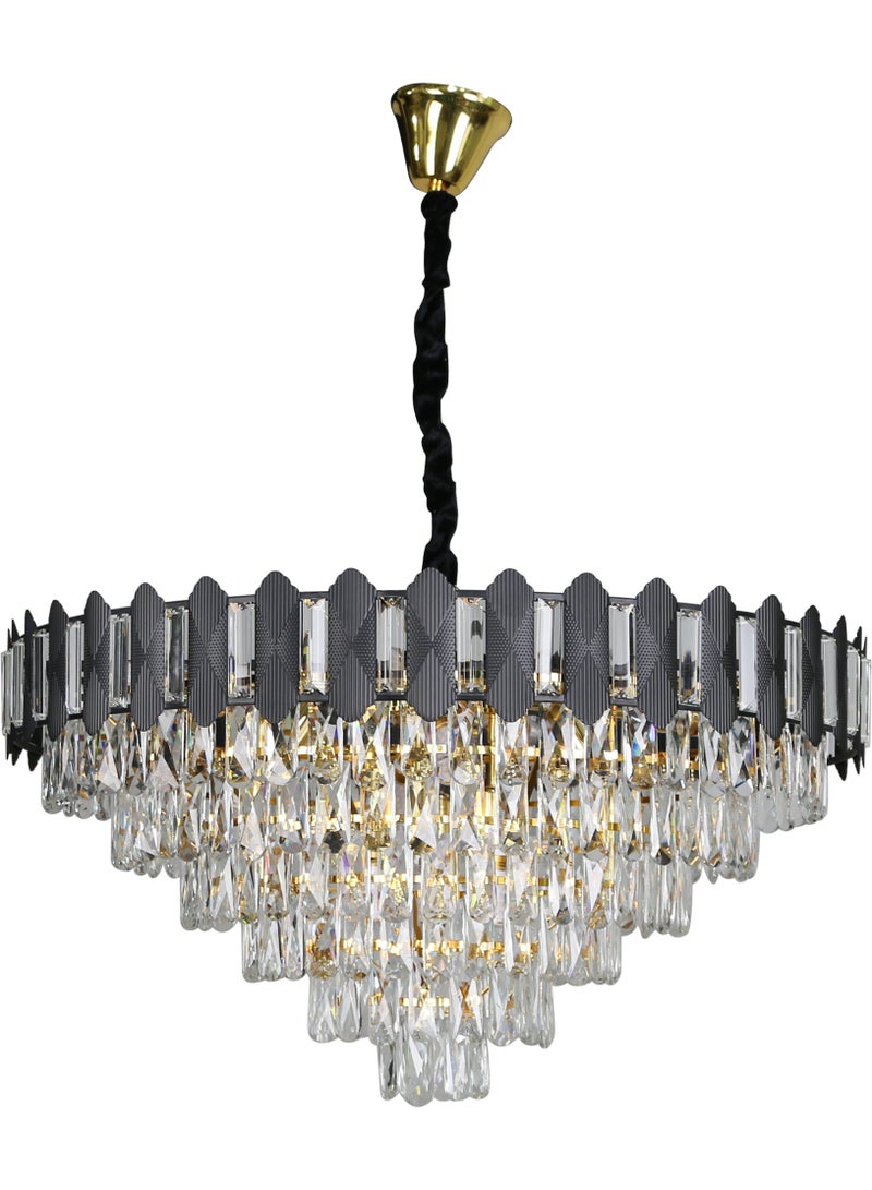 هامر نجف مودرن اسود مع ذهبي E14*15L قطر 780 ملم - Image 4