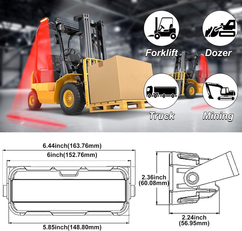 MOVOTOR Forklift Safety Light - Red Zone LED Warning Light - Image 5