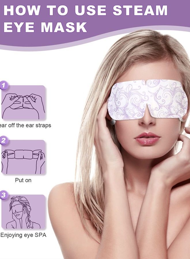 ProCIV 16 Packs Eye Masks for Dark Circles and Puffiness Disposable Soothing Headache Relief Dry Eyes, Stress Relief Relief Eye Fatigue Steam Eye Masks (Lavender) - Image 5