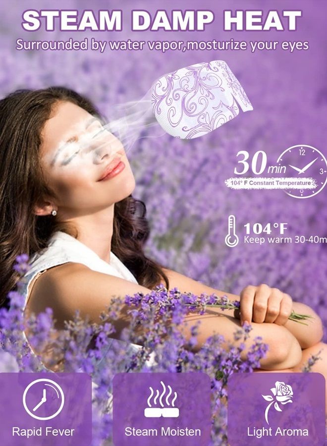 ProCIV 16 Packs Eye Masks for Dark Circles and Puffiness Disposable Soothing Headache Relief Dry Eyes, Stress Relief Relief Eye Fatigue Steam Eye Masks (Lavender) - Image 2