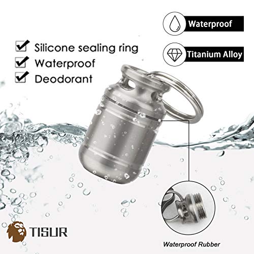 TISUR Portable Pill Cases, Metal Titanium Pill Holder Pocket Pill Box Keychain Waterproof Pill Bottle Medicine Organizer Case Container for Travel Purse Outdoor Camping - Image 4