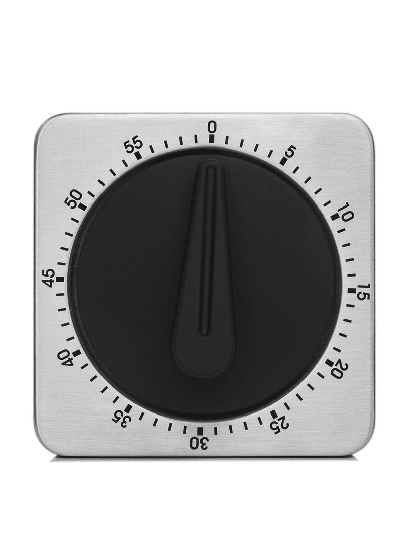 SYOSI - Timer Kitchen Timer 60 Minute Timing with 80dB Alarm Sound Magnetic Countdown Timer Home Baking Cooking Steaming Manual Timer Stainless Steel Face Mechanical Timer (New Timer) - Image 1