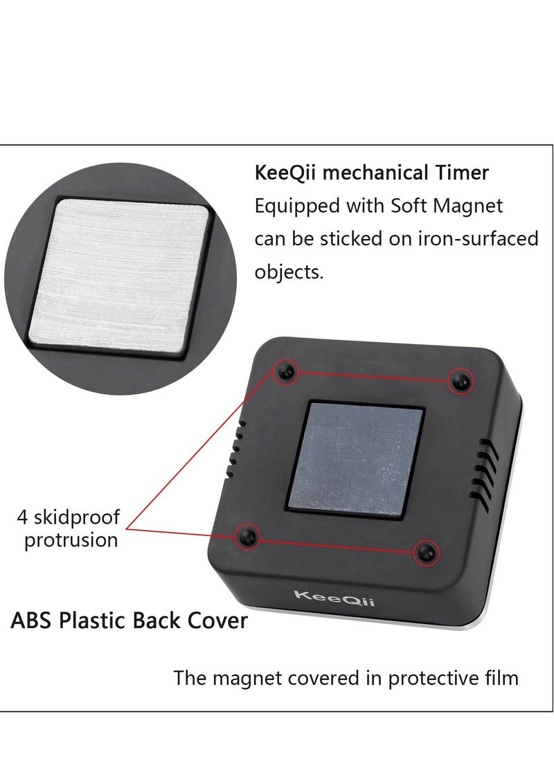 SYOSI - Timer Kitchen Timer 60 Minute Timing with 80dB Alarm Sound Magnetic Countdown Timer Home Baking Cooking Steaming Manual Timer Stainless Steel Face Mechanical Timer (New Timer) - Image 1