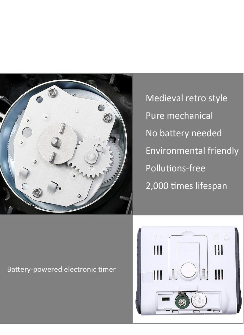 SYOSI - Timer Kitchen Timer 60 Minute Timing with 80dB Alarm Sound Magnetic Countdown Timer Home Baking Cooking Steaming Manual Timer Stainless Steel Face Mechanical Timer (New Timer) - Image 1