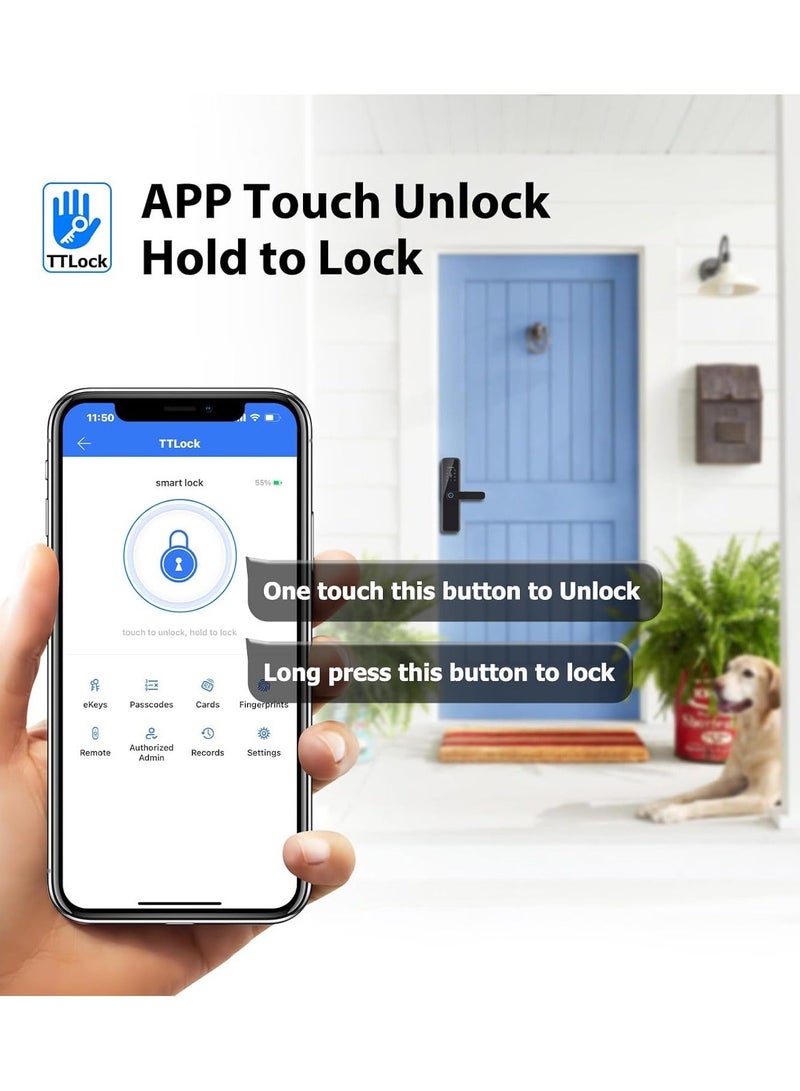 Razuvious Smart Lock, TT Lock WiFi Version, No Hub Required, GCC Version, Fingerprint Door Lock with Touchscreen Keypad,Easy Installation for Front Door, Home, Office, Airbnb - Image 5