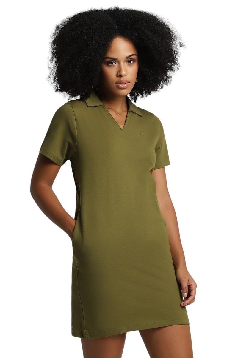 FOREVER 21 Women's Cotton Blend T-Shirt Mini Casual Dress (602584_Green - Image 2