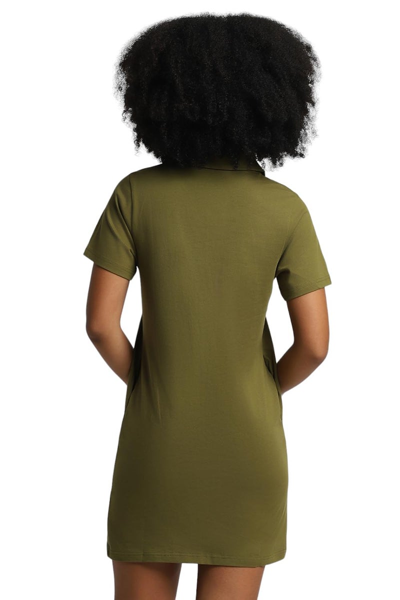 FOREVER 21 Women's Cotton Blend T-Shirt Mini Casual Dress (602584_Green - Image 3