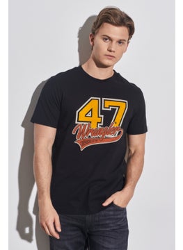 Wrangler Regular Fit Normal Cut Cotton Crew Neck Black T-Shirt  - Image 1