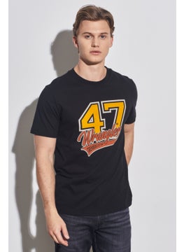 Wrangler Regular Fit Normal Cut Cotton Crew Neck Black T-Shirt  - Image 2