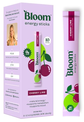 Bloom Nutrition Energy Drink Powder Packets, Sugar Free Energy Drink Mix with L-Theanine, B Vitamins & Natural Caffeine, On the Go Powder Sticks for Natural Energy, 10 Calories (10 Pouches (Pack of 1), Cherry Lime) - Image 5