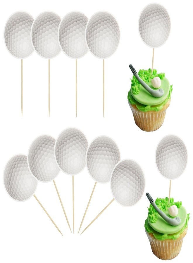 Ephlyn 36Pcs Golf Cupcake Toppers Sports Golf Ball Cupcake Picks for Baby Shower Golf Outdoor Sports Players Theme Birthday Party Cake Decorations Supplies - Image 1