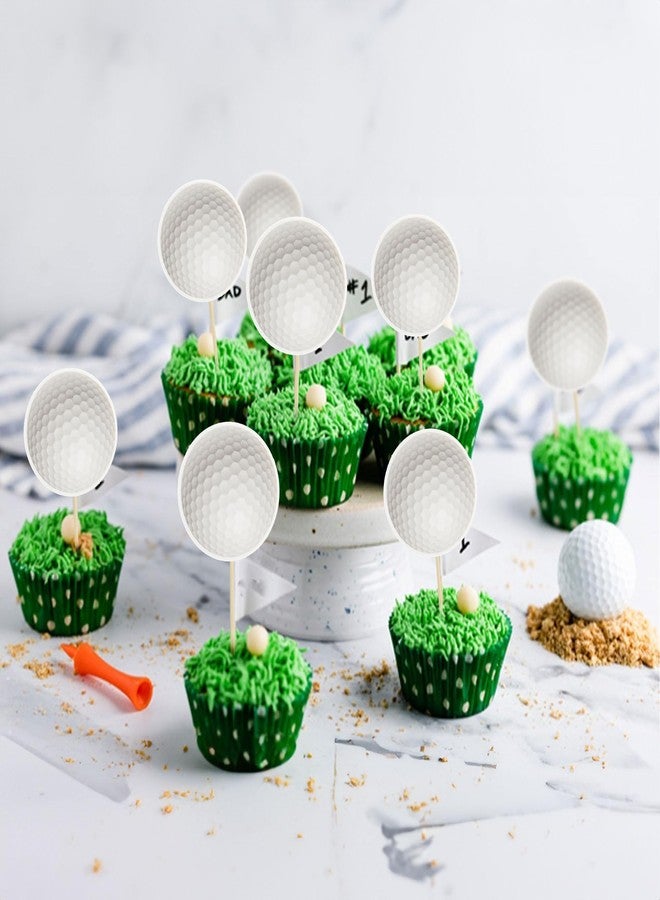 Ephlyn 36Pcs Golf Cupcake Toppers Sports Golf Ball Cupcake Picks for Baby Shower Golf Outdoor Sports Players Theme Birthday Party Cake Decorations Supplies - Image 5