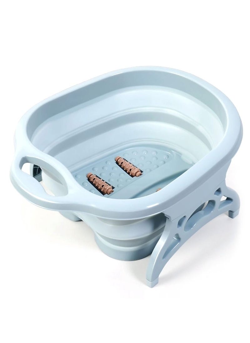 DubaiGallery - Foot Bath Barrel Foot Bath Tub Foot Soak Bath Tub with Massaging Rollers Spa Basin for Soaking Stress Relief Portable Collapsible Foot Massage Bucket Foldable Foot Spa Collapsible Foot Bath Barrel - Image 1
