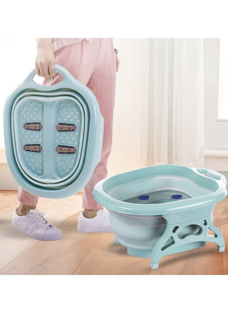 DubaiGallery - Foot Bath Barrel Foot Bath Tub Foot Soak Bath Tub with Massaging Rollers Spa Basin for Soaking Stress Relief Portable Collapsible Foot Massage Bucket Foldable Foot Spa Collapsible Foot Bath Barrel - Image 1