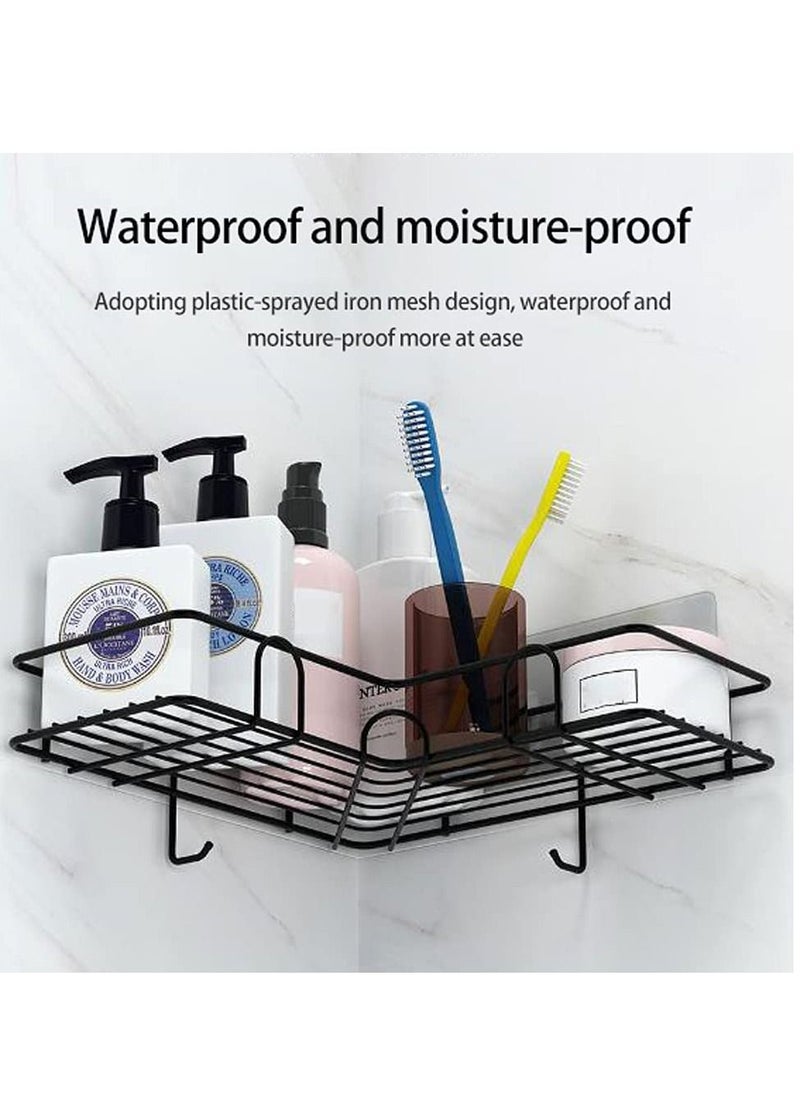 ALMUFARREJ Black Bathroom Organization Corner Shelf With Side Hanger  - Image 4