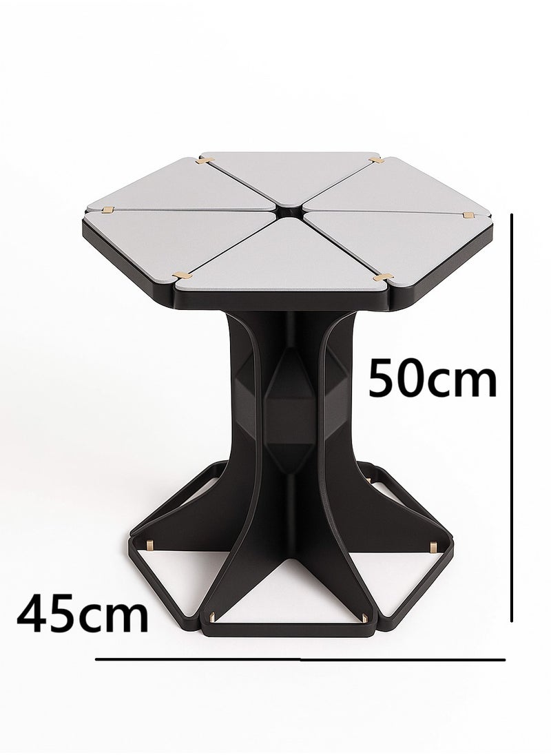 Hexagonal Side Table with Modern Geometric Design – A Stylish Touch for Your Space