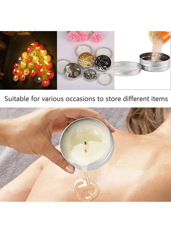Healthcom 6-Ounce 12 Pack 180ml Empty Silver Round Aluminum Tin Cans Screw Top Metal Tins Aroma Hair Wax Tins Cosmetic Container Organization for Accessories DIY Beauty Salve Crafts Spice Candles - Image 5