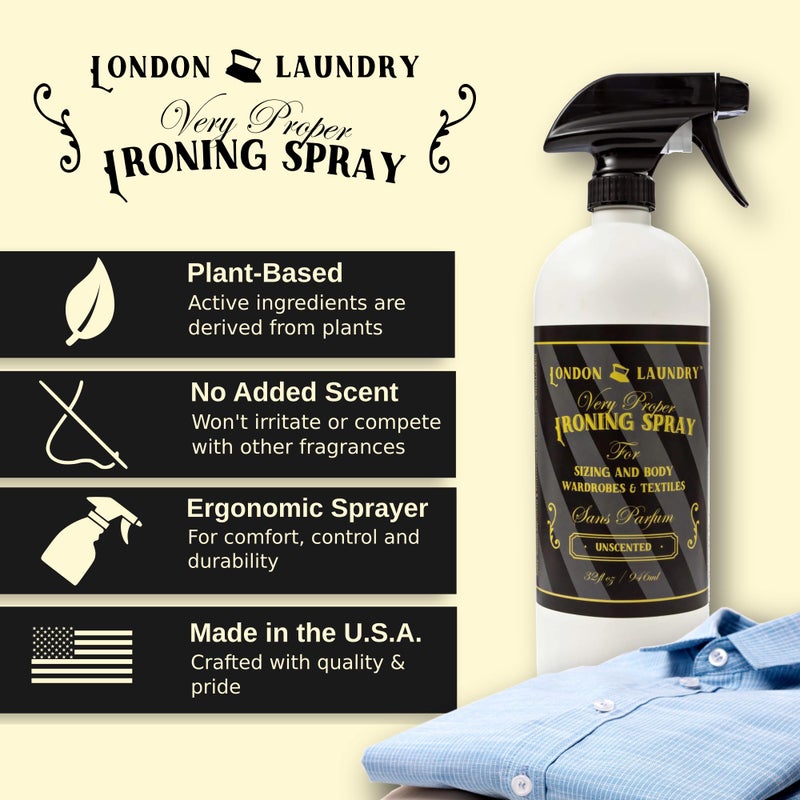 Ironing & Sizing Spray 32 Oz. - Spray Starch Alternative - Less Stiff than Starch - Unscented - Image 2