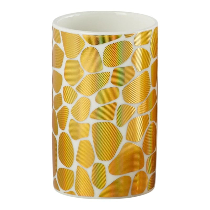 Kookee Ceramic Tumbler Holder – Stylish & Durable Bathroom Organizer (1 Piece) Gold (10084-TM) - Image 1