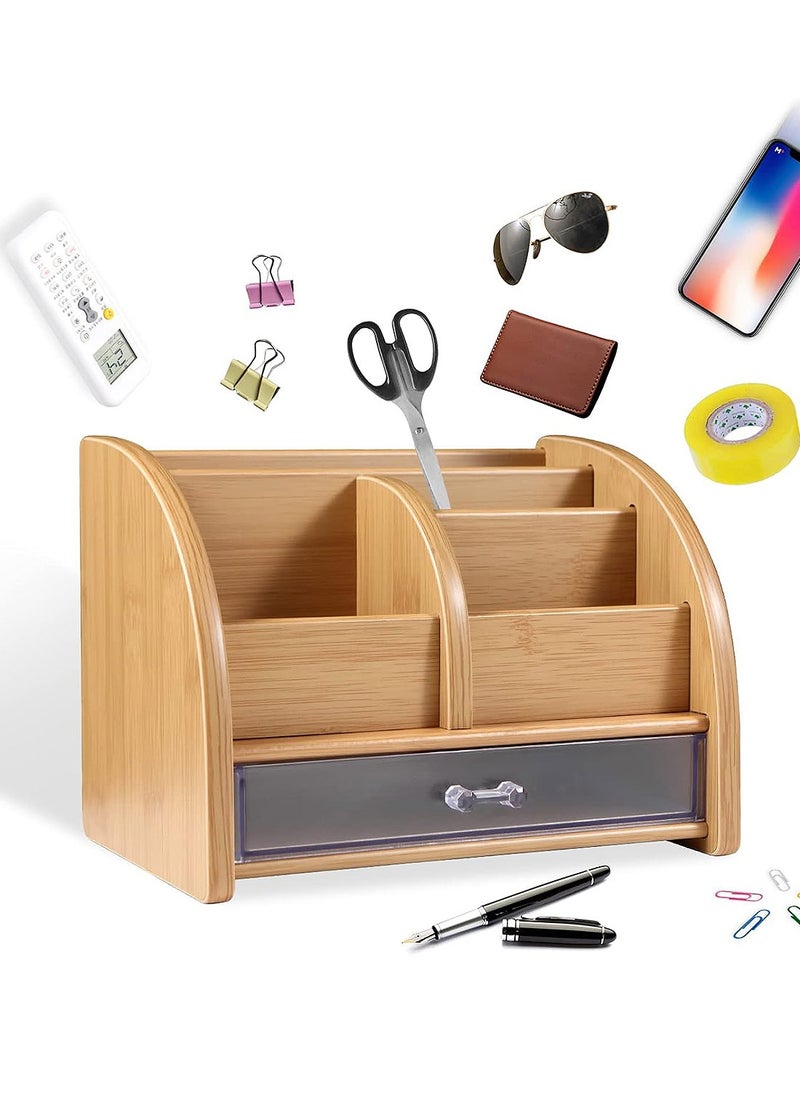 Kidle Desk Organizer wooden Makeup Organizer, Pen Holder for Desktop Storage, Desk Organization for School, Home, Office Supplies  - Image 1