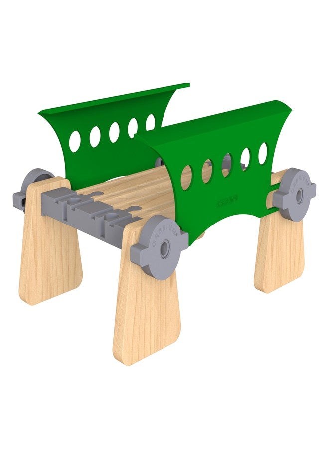 Orbrium مجموعة السكك الحديدية الخشبية المرتفعة النهائية من ORBRIUM - 68 قطعة مع محطة مرتفعة، مسارات مزدوجة، أعمدة منزلقة، مسارات صاعدة، دعامات - متوافقة مع Brio وThomas والمزيد - Image 5