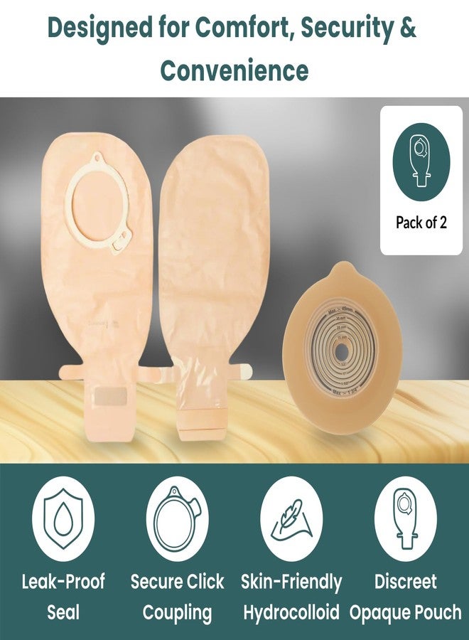 Med COLOPLAST 13985 Opaque Ostomy Bag with Filter | Drainable Colostomy Pouch & Flat Skin Barrier 50mm - BP 250 (2) - Image 2