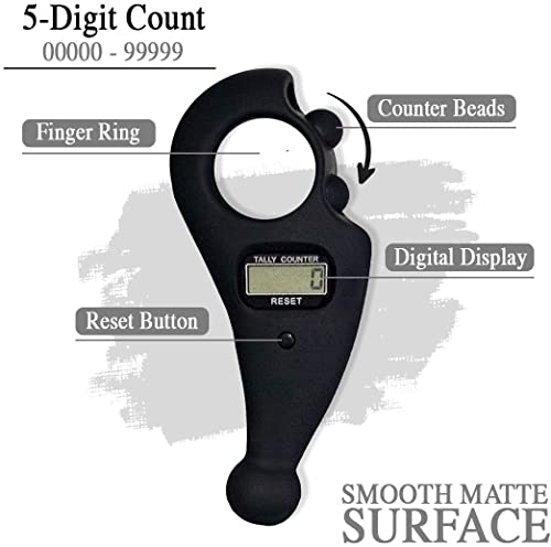 DEHUA Digital Tasbih Finger Counter, Muslim Islamic Rotating Digital Tasbeeh Prayer Beads Tally Counter (White) - Image 4