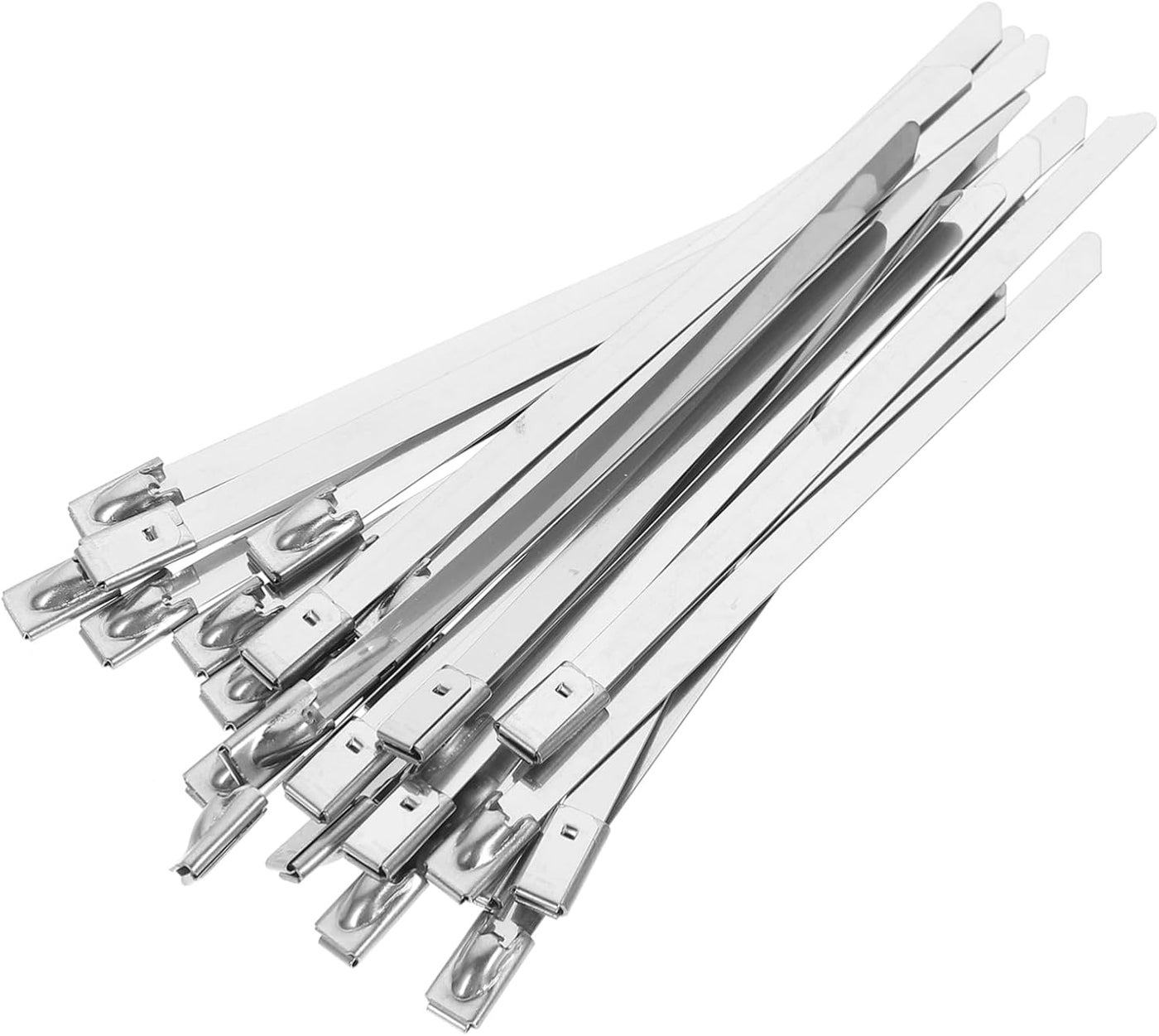 NUOBESTY 100Pcs Stainless Steel Cable Ties Durable Zip Ties for Exhaust Wrap Automotive Parts and Home Repairs Heavy Duty Wire Straps for Multipurpose