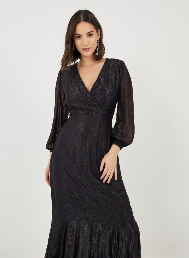Styli Sheer Sleeve Maxi Dress  - Image 4