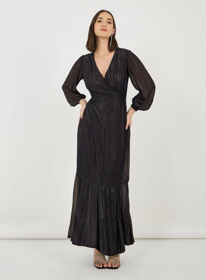 Styli Sheer Sleeve Maxi Dress