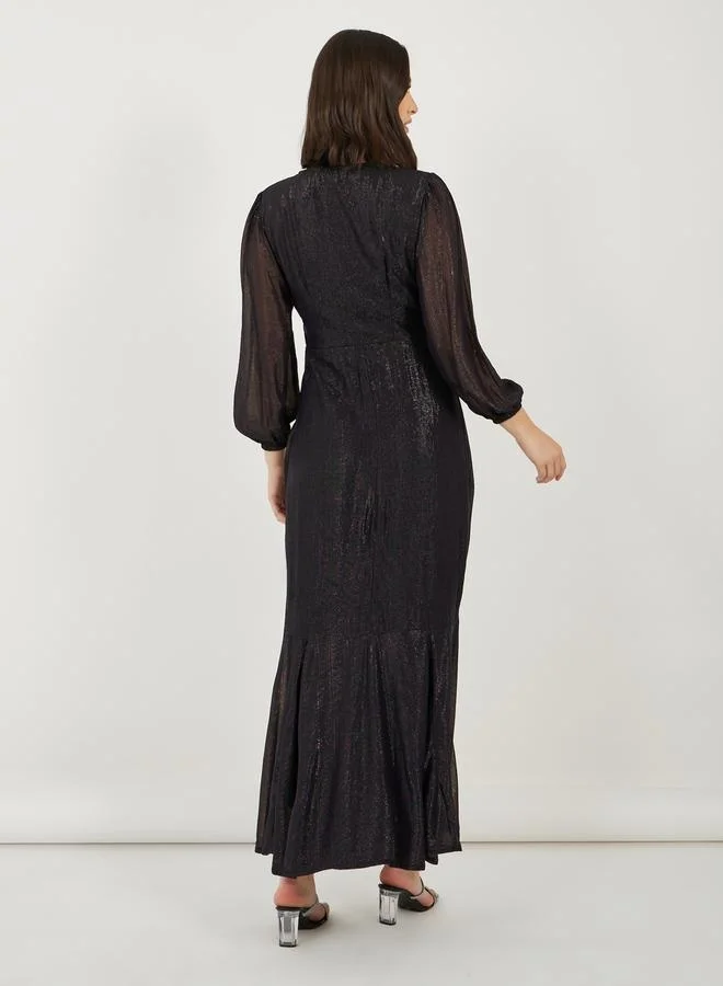 Styli Sheer Sleeve Maxi Dress