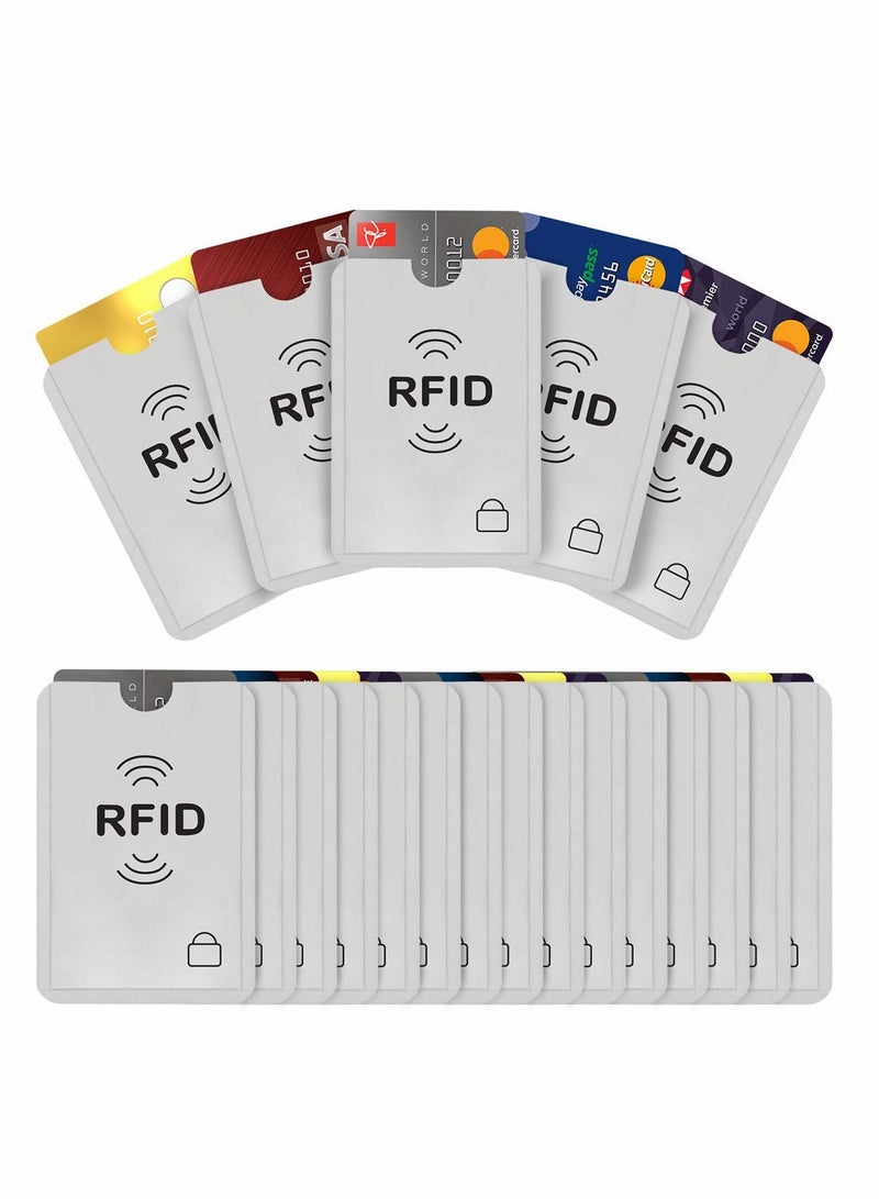 Excefore أكمام بطاقات حجب RFID، أكمام حماية بطاقات الائتمان، حامل بطاقات RFID مضاد للسرقة، حامل بطاقات الائتمان، واقي بطاقات بدون تلامس للمحفظة وبطاقات الائتمان وبطاقات الخصم والهوية والبطاقات الرئيسية 20 قطعة - Image 1